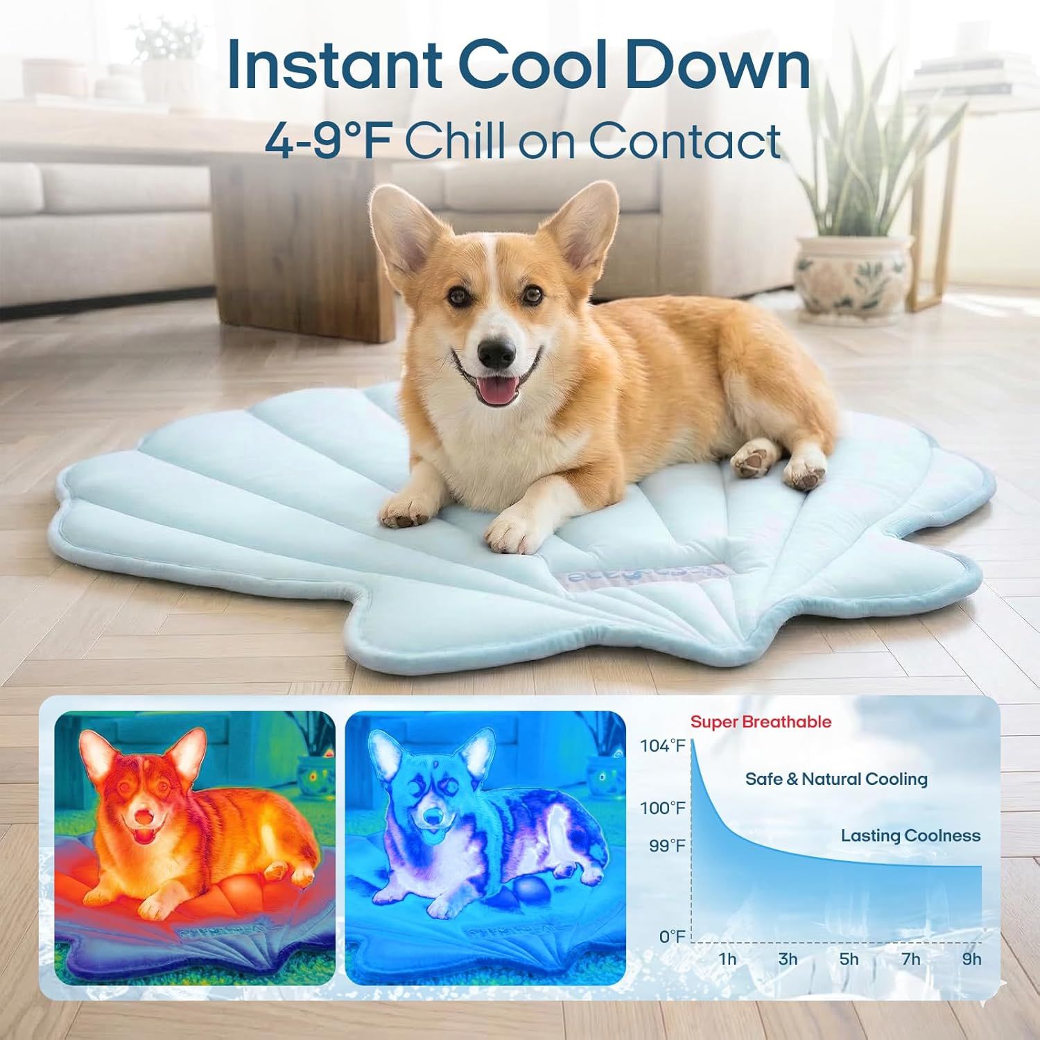 Dog Cooling Mat, Washable Pet Cooling Mat,Large   47" x 45" Thick & Durable Large Cooling Mat for Dogs, Portable Foldable Premium Cooling Pad for Indoor, Outdoor, Travel, Camping, Patio and Beach - Image 5