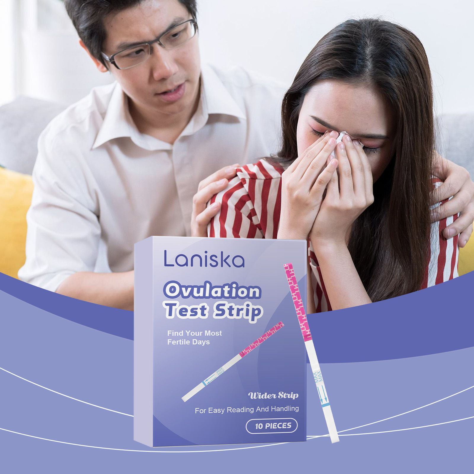 Star ProduTest Strips 10 Count, Wide Width LH Test Strips for Women Fertility Monitoring, At Home Urine Test Strips to Track Fertile Days, Easy - Image 2