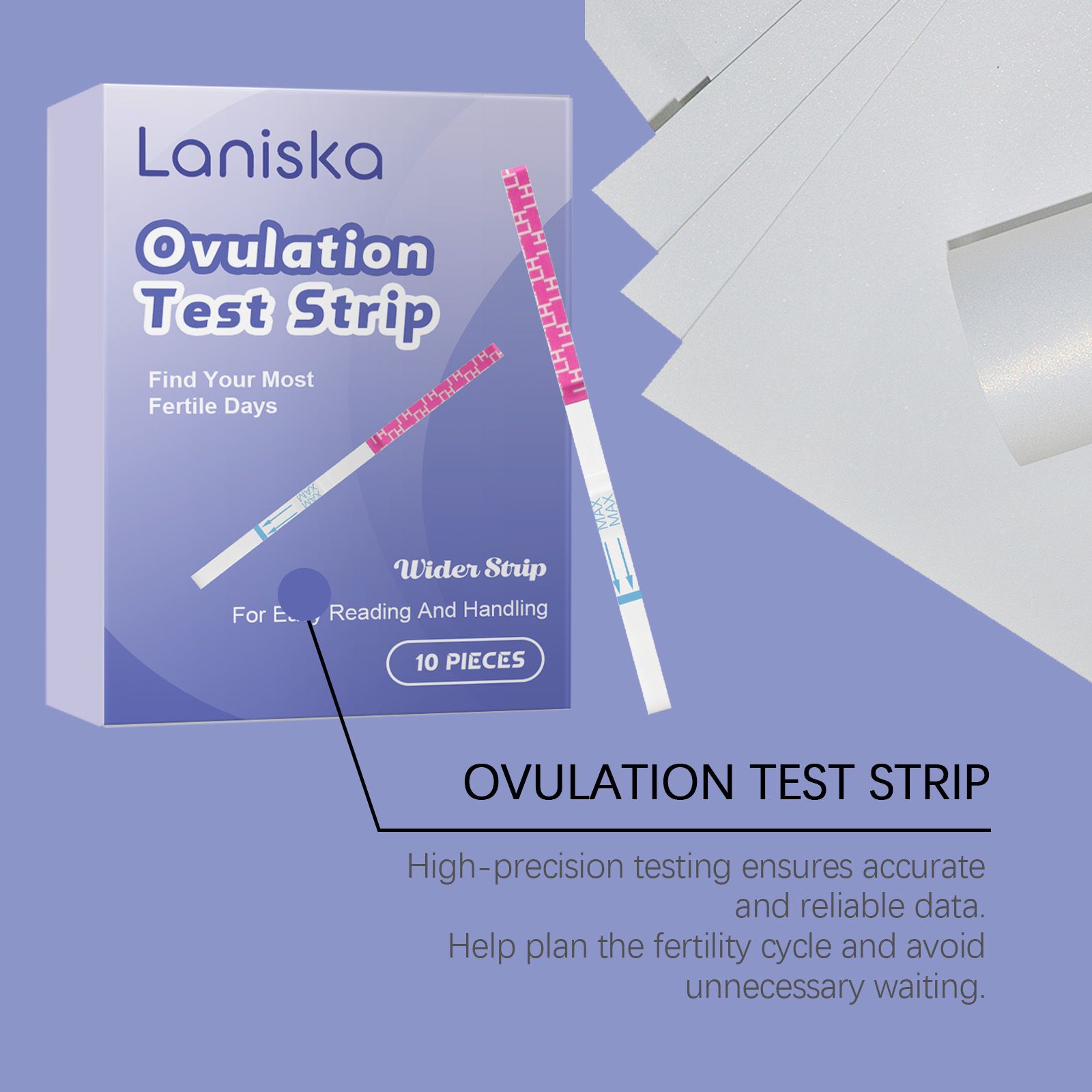 Star ProduTest Strips 10 Count, Wide Width LH Test Strips for Women Fertility Monitoring, At Home Urine Test Strips to Track Fertile Days, Easy - Image 11