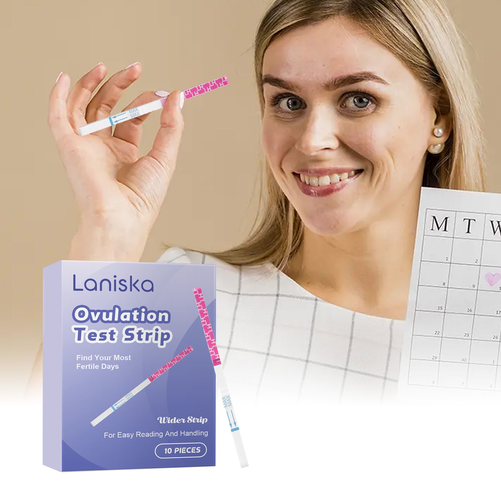 Star ProduTest Strips 10 Count, Wide Width LH Test Strips for Women Fertility Monitoring, At Home Urine Test Strips to Track Fertile Days, Easy - Image 3