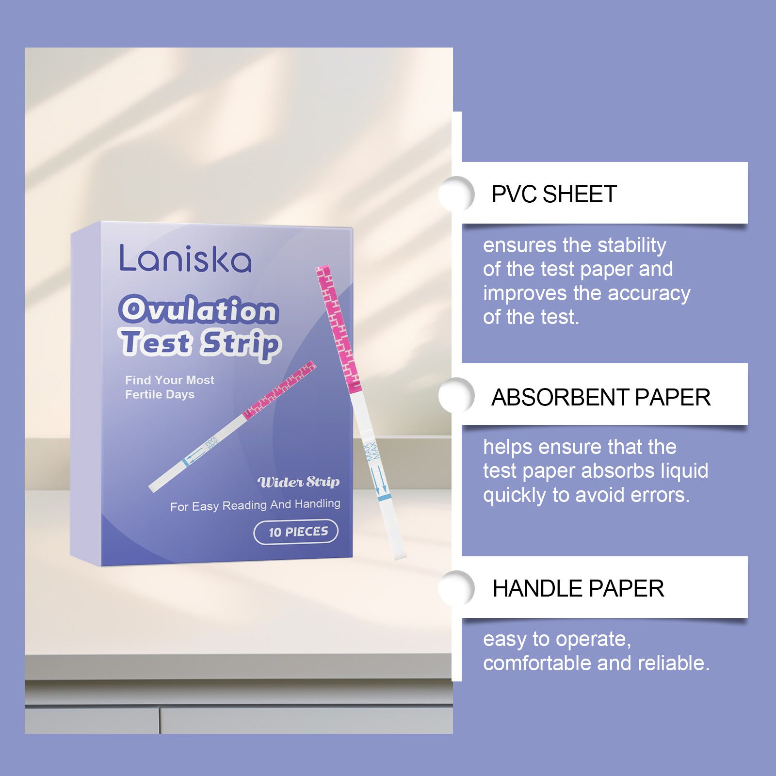 Star ProduTest Strips 10 Count, Wide Width LH Test Strips for Women Fertility Monitoring, At Home Urine Test Strips to Track Fertile Days, Easy - Image 9