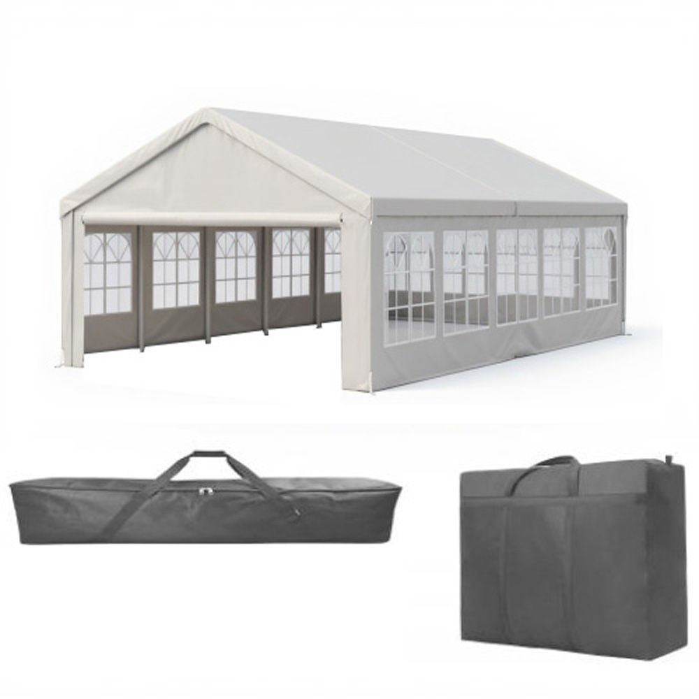 16'x32' Carport Car Canopy Party Tent with 2 Storage Bags & Removable Sidewalls, Outdoor Gazebo Commercial Tents for Parties Wedding BBQ with 2 Carry Bags - Image 4