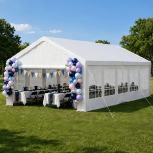 16'x32' Carport Car Canopy Party Tent with 2 Storage Bags & Removable Sidewalls, Outdoor Gazebo Commercial Tents for Parties Wedding BBQ with 2 Carry Bags