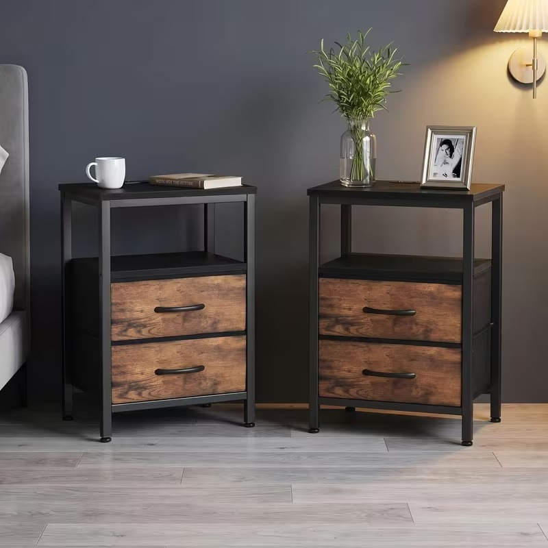 1/2 Pack Floating Nightstand with Charging Station, Wall Mounted Bedside Table with USB & Type-C Ports, 2 Adjustable Drawers and Built-in Outlet for Bedroom - Image 3