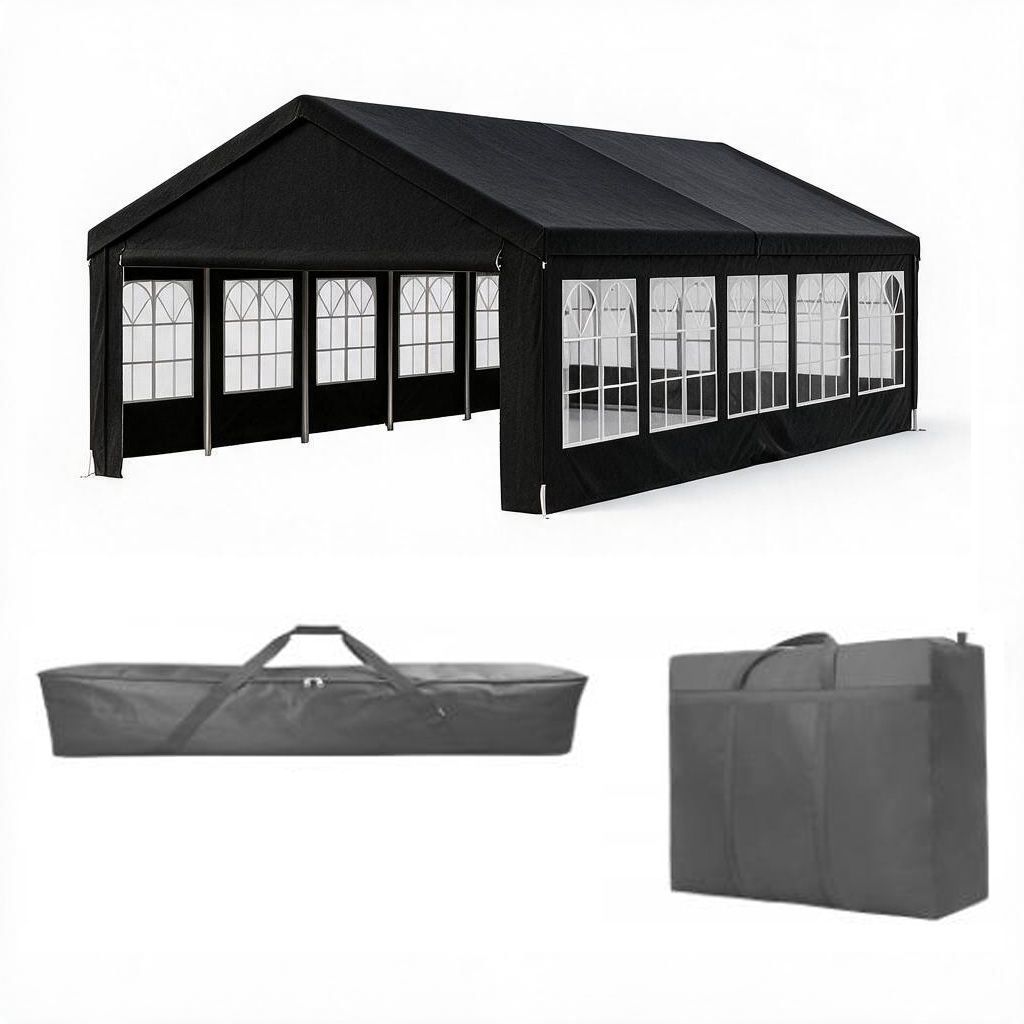 16'x32' Carport Car Canopy Party Tent with 2 Storage Bags & Removable Sidewalls, Outdoor Gazebo Commercial Tents for Parties Wedding BBQ with 2 Carry Bags - Image 10
