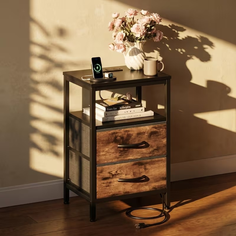1/2 Pack Floating Nightstand with Charging Station, Wall Mounted Bedside Table with USB & Type-C Ports, 2 Adjustable Drawers and Built-in Outlet for Bedroom - Image 12
