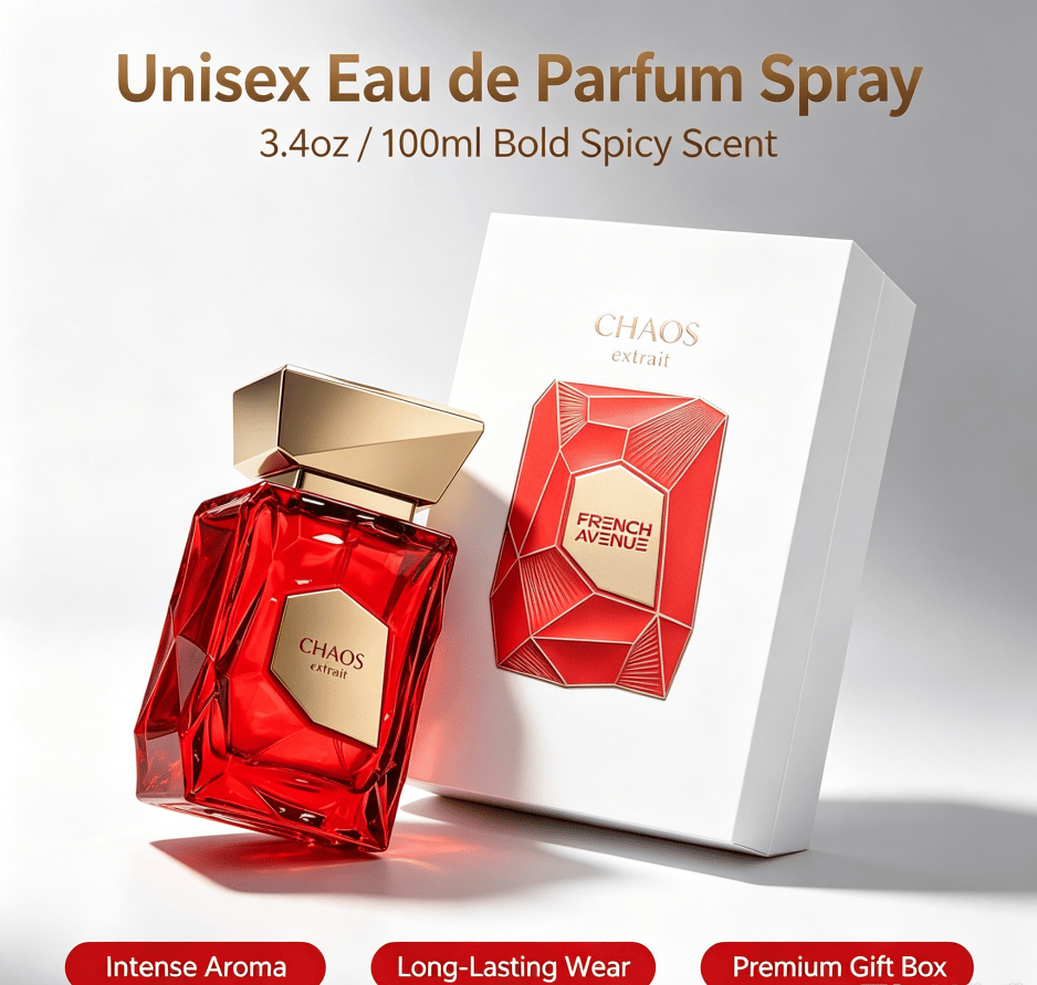 Unisex Bold Spicy Eau de Parfum Spray 100ml, Luxurious Red Geometric Crystal Bottle Fragrance, Long Lasting Rich Scent Perfume, Premium Fragrance Gift for Men and Women Dating & Daily Occasions - Image 8