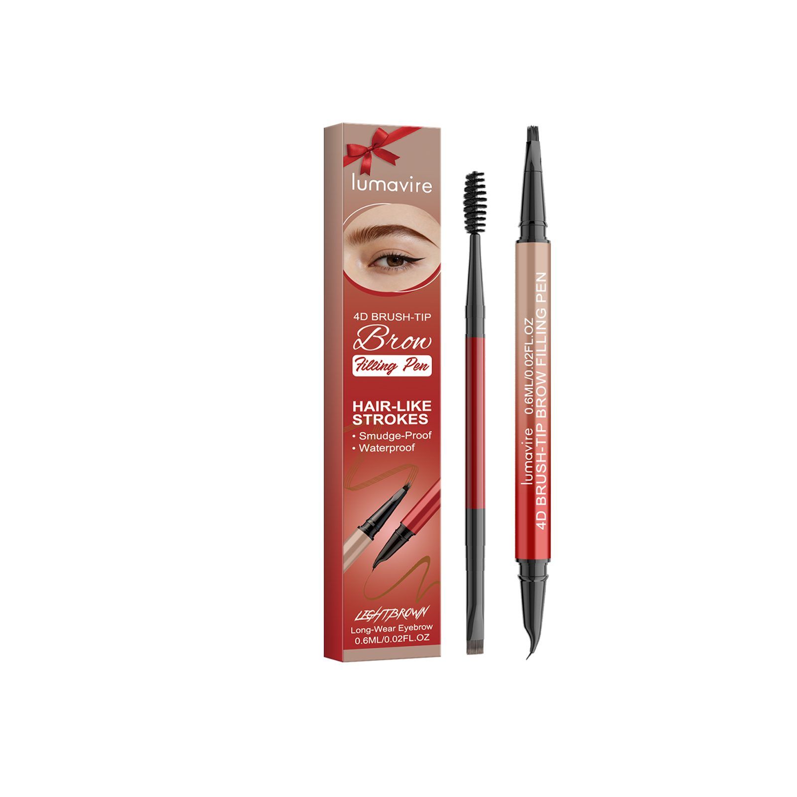 lumavire Four-Tip Eyebrow Pen, Light Brown, 0.6 ml - Image 8