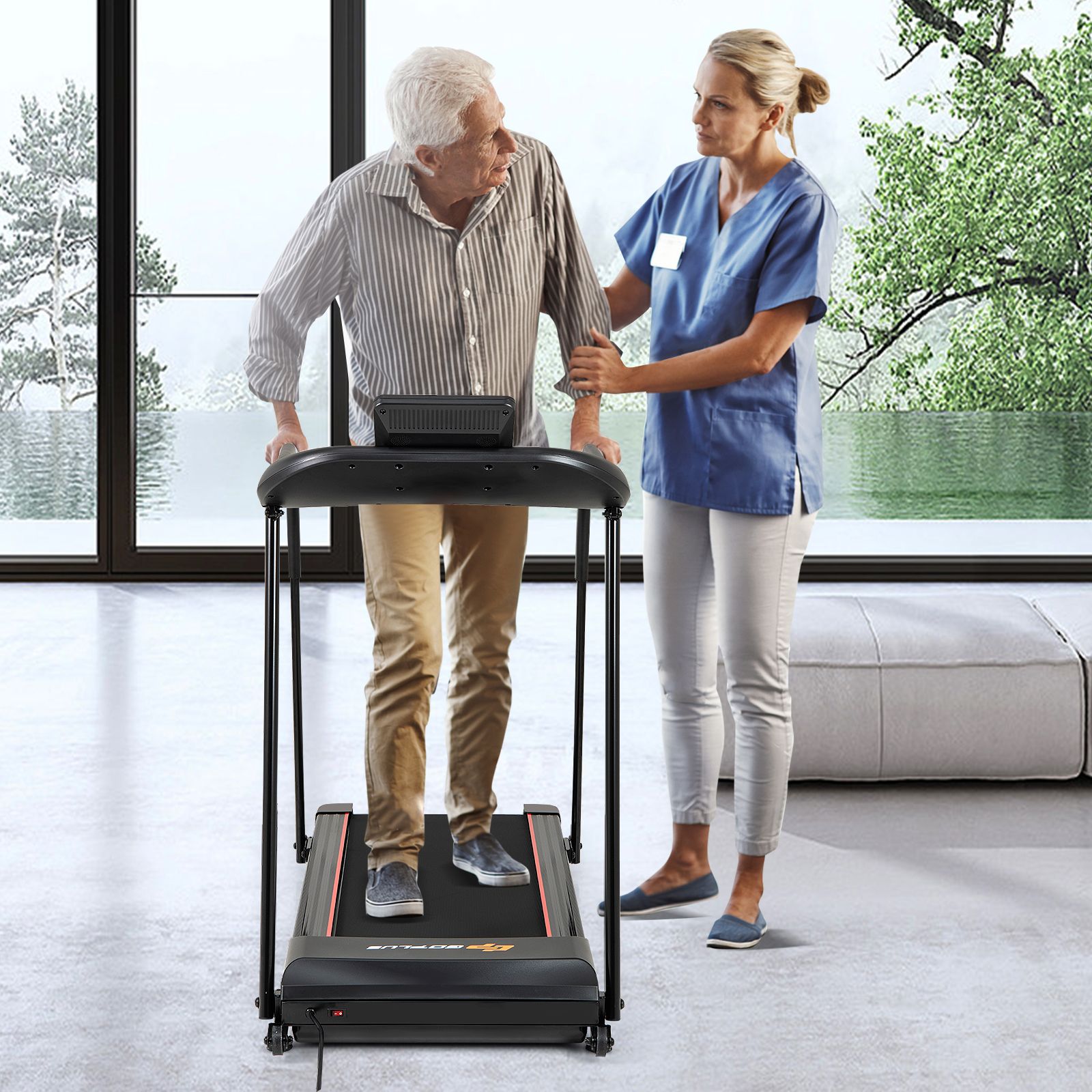 2.5 HP Walking Treadmill with Long Handrails for Seniors - Image 3