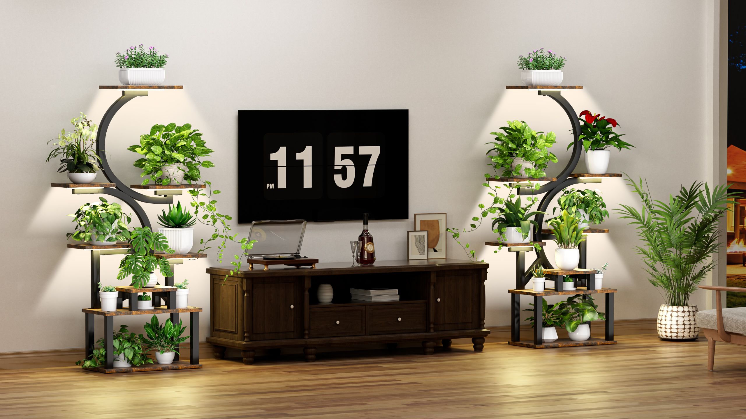 8 Tiered Corner Plant Shelf, 63" Tall Plant Stands for Indoor Plants Multiple, Metal Flower Display Shelves Holder for Home - Image 10