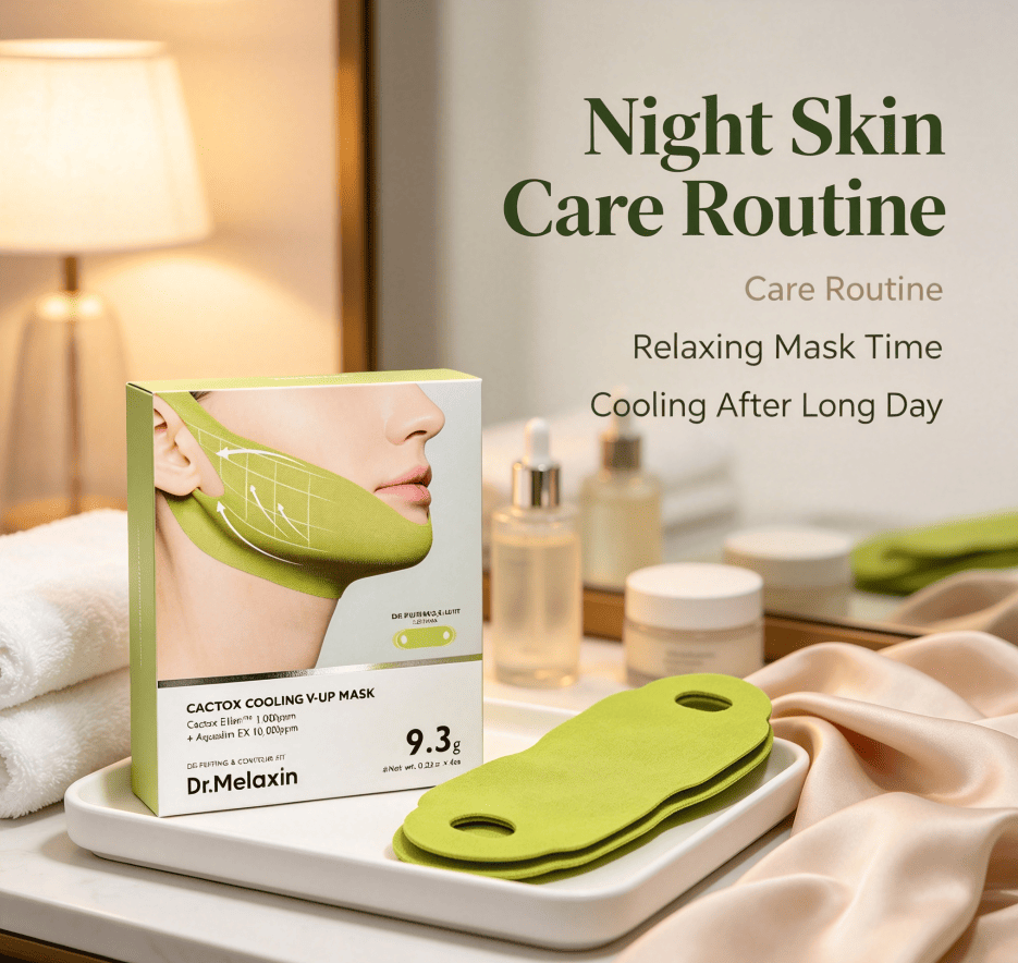 Cooling V Line Contour Gel Face Mask, De-Puffing Lifting Jawline Sheet Mask, Soft Ear-Hook Hydrating Facial Mask for Daily Skin Care, 4 Counts Per Box - Image 4