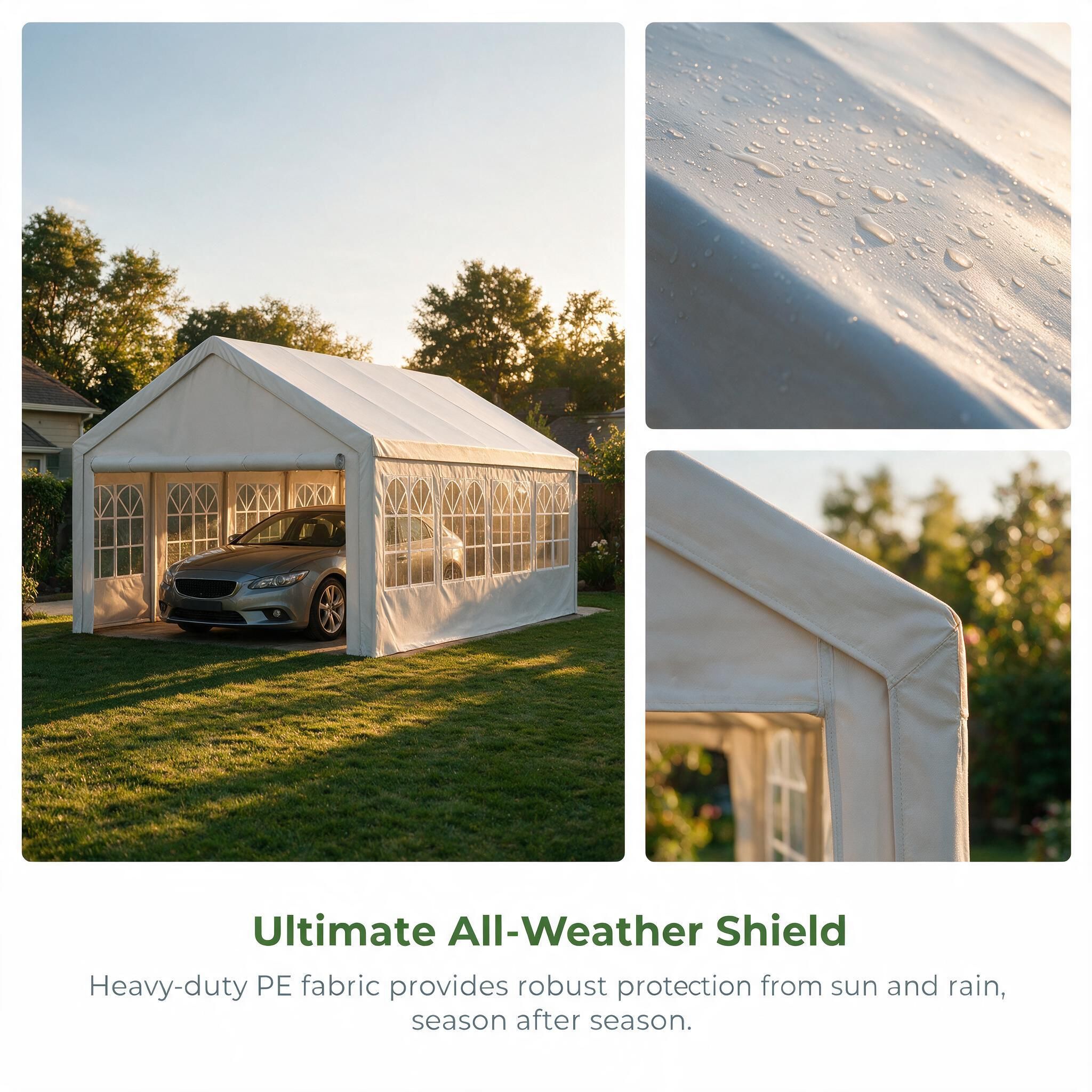 13'x26' Carport Car Canopy Party Tent Outdoor Gazebo with Removable Sidewalls Outdoor Gazebo Commercial Tents for Parties Wedding BBQ - Image 9