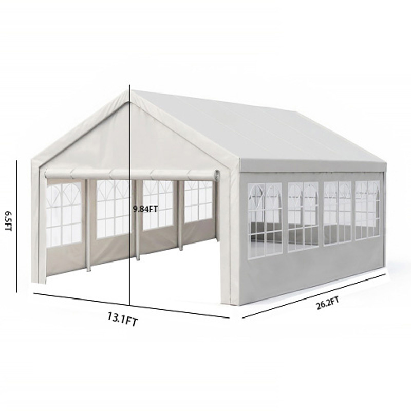 13'x26' Carport Car Canopy Party Tent Outdoor Gazebo with Removable Sidewalls Outdoor Gazebo Commercial Tents for Parties Wedding BBQ - Image 12