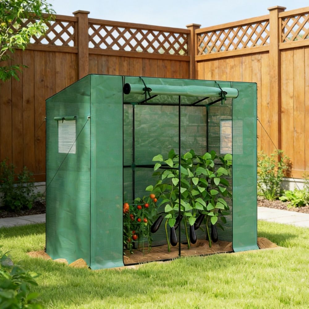 Garden Bed with Mini Greenhouse