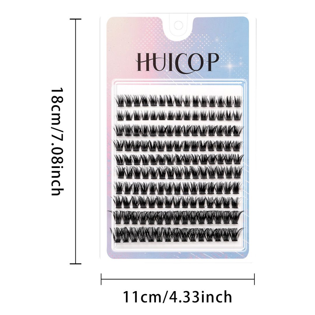 2026 Hot Selling Recommendation: Fairy-like False Eyelashes -  HUICOP Large Capacity Single Cluster False Eyelash Set, Natural, Thick, and Simulated Segmented Eyelashes - Image 2