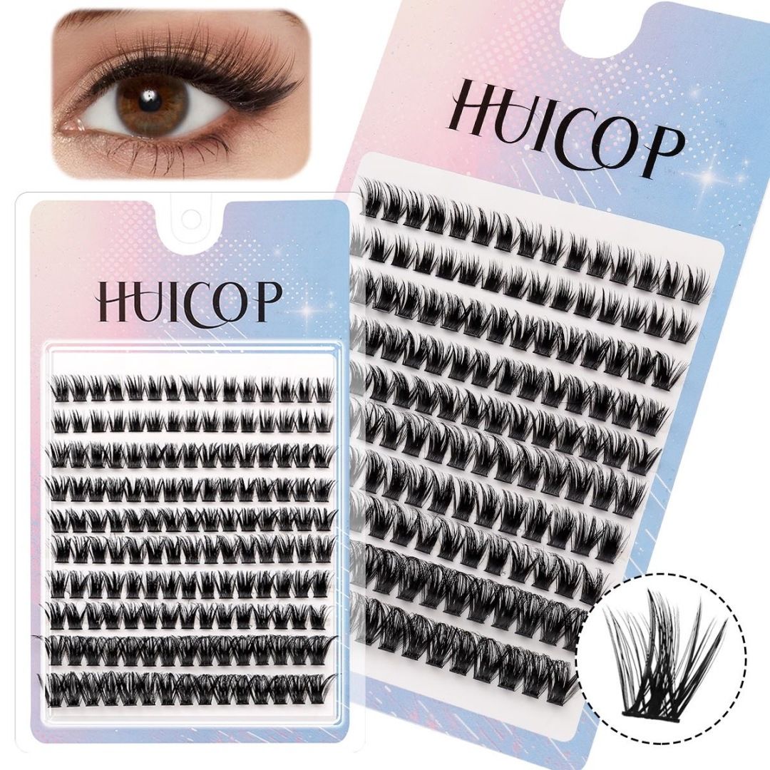 2026 Hot Selling Recommendation: Fairy-like False Eyelashes -  HUICOP Large Capacity Single Cluster False Eyelash Set, Natural, Thick, and Simulated Segmented Eyelashes