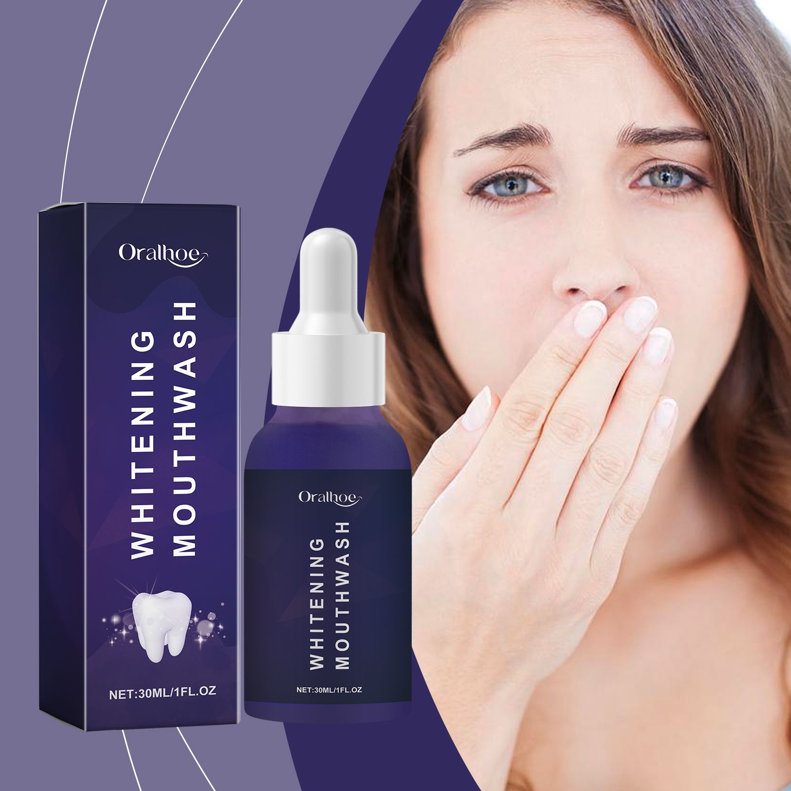 Oralhoe Purple Dental Mouthwash, Gentle Ingredients To Protect Teeth Clean Stains Left Fresh Smell - Image 2