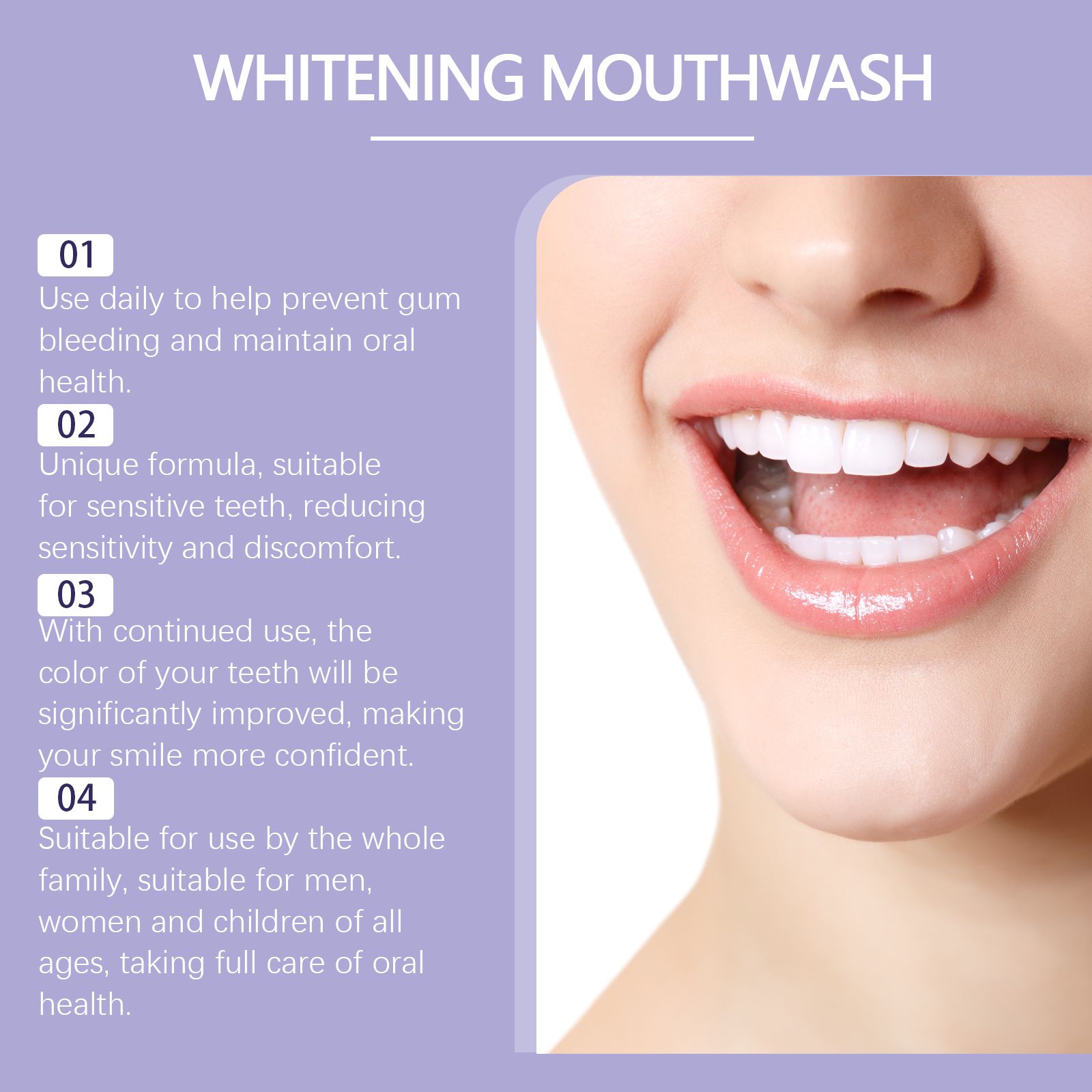 Oralhoe Purple Dental Mouthwash, Gentle Ingredients To Protect Teeth Clean Stains Left Fresh Smell - Image 3