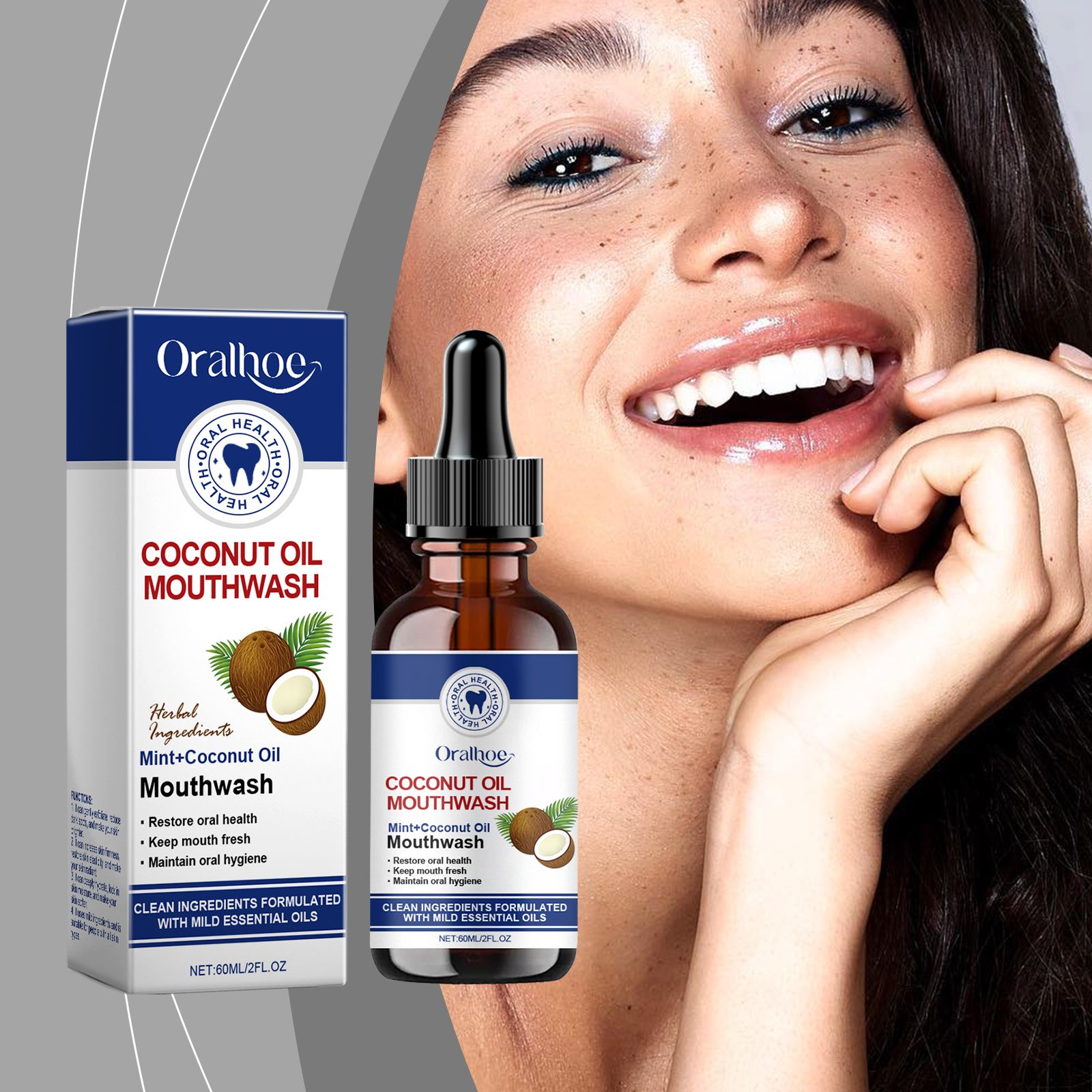 Oralhoe Coconut Oil Mouthwash Clean Stains Care For Oral Hygiene Dental Care Fresh Mouthwash - Image 2