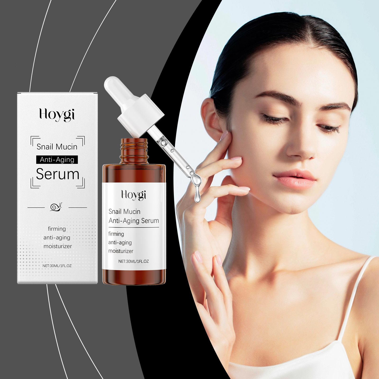 Snail Facial Serum Hydrating Moisturizing Nourishing Smoothing Skin Firming Daily Skin Care Serum - Image 2