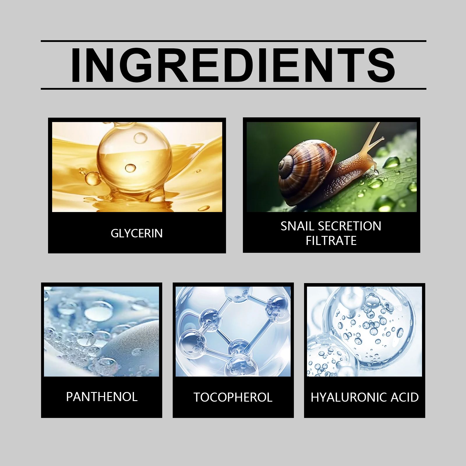 Snail Facial Serum Hydrating Moisturizing Nourishing Smoothing Skin Firming Daily Skin Care Serum - Image 5
