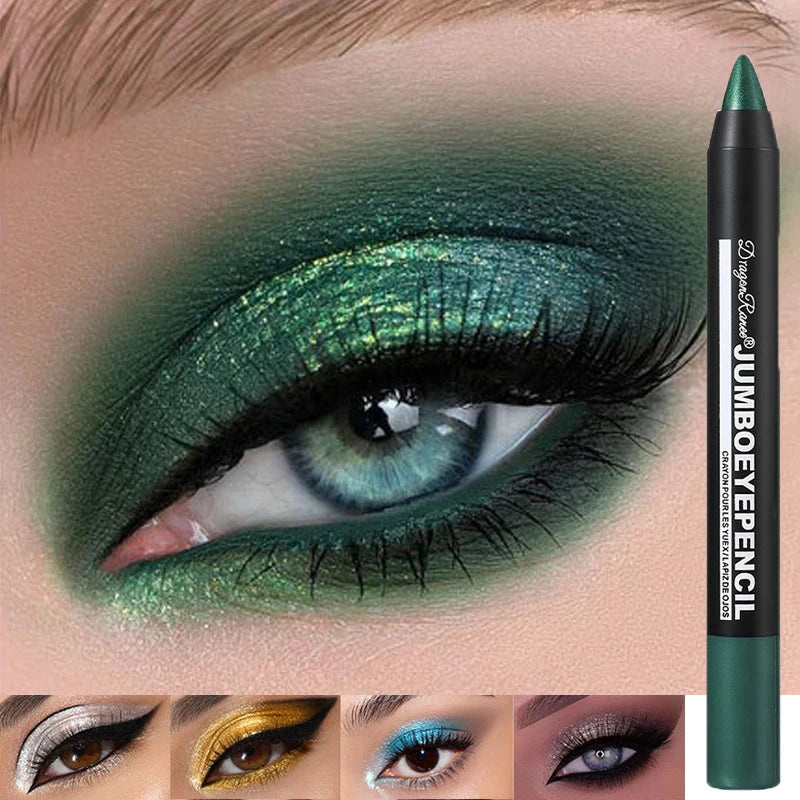 Smoky Dark Green Eyeshadow Pencil Stick Waterproof Pearlescent 12 Colors Metallic Glitter Eye Shadow Highlighter Pen Makeup Tool - Image 13