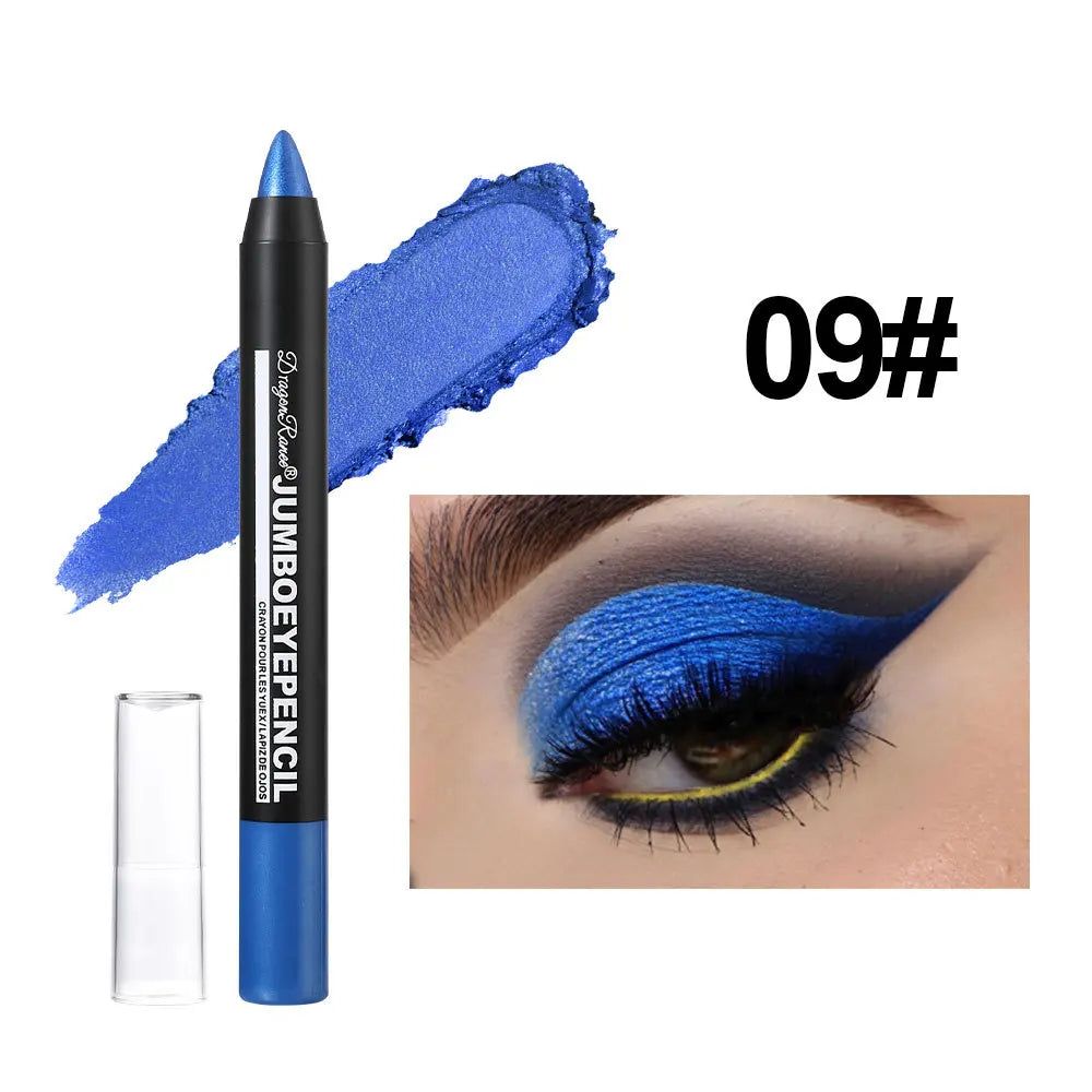 Smoky Dark Green Eyeshadow Pencil Stick Waterproof Pearlescent 12 Colors Metallic Glitter Eye Shadow Highlighter Pen Makeup Tool - Image 19
