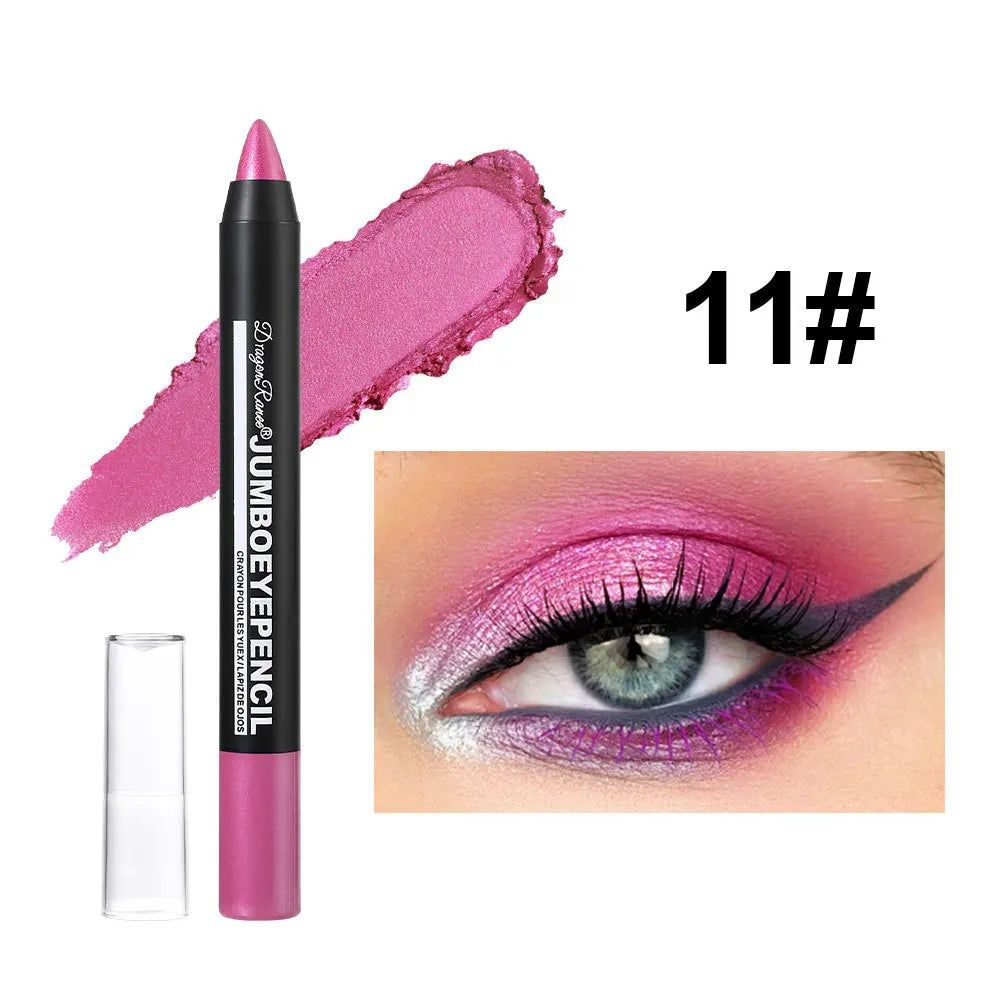 Smoky Dark Green Eyeshadow Pencil Stick Waterproof Pearlescent 12 Colors Metallic Glitter Eye Shadow Highlighter Pen Makeup Tool - Image 21