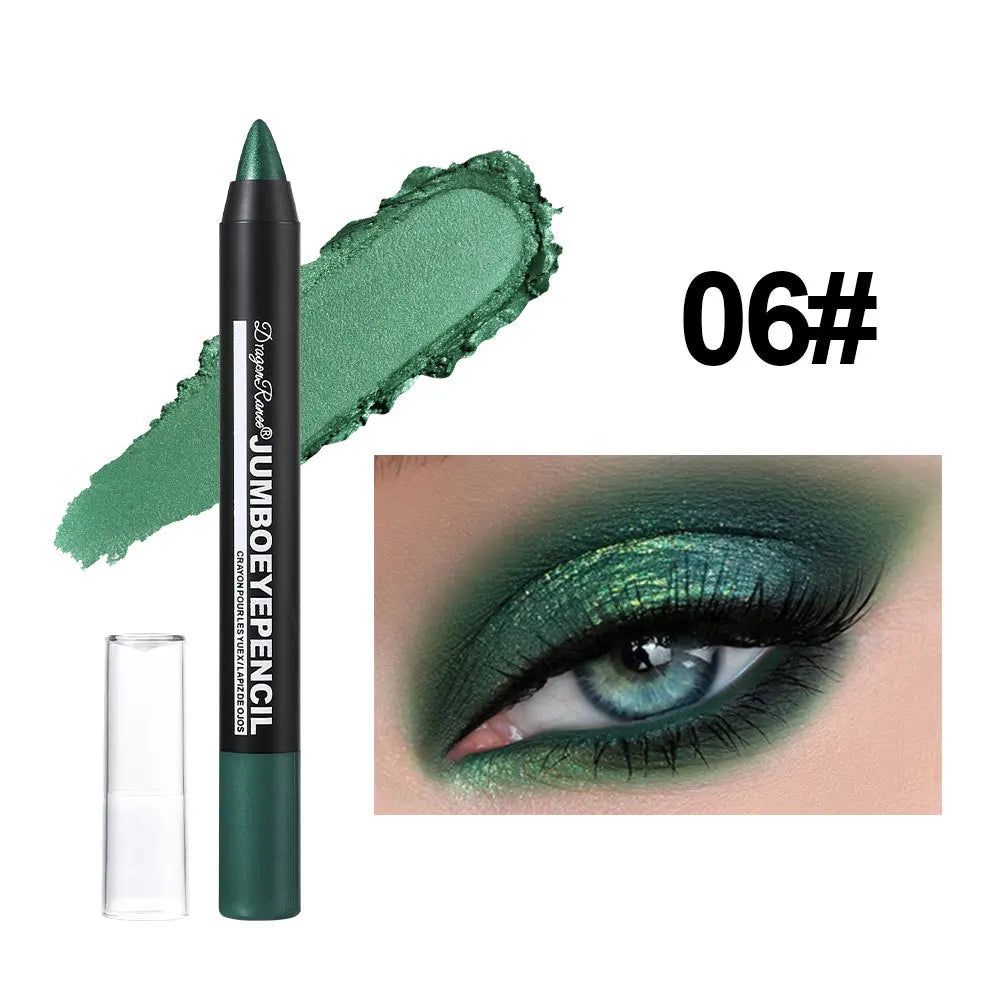 Smoky Dark Green Eyeshadow Pencil Stick Waterproof Pearlescent 12 Colors Metallic Glitter Eye Shadow Highlighter Pen Makeup Tool - Image 4