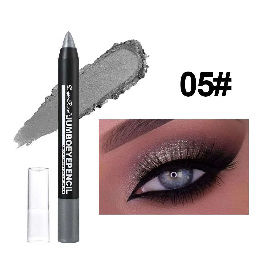 Smoky Dark Green Eyeshadow Pencil Stick Waterproof Pearlescent 12 Colors Metallic Glitter Eye Shadow Highlighter Pen Makeup Tool - Image 10