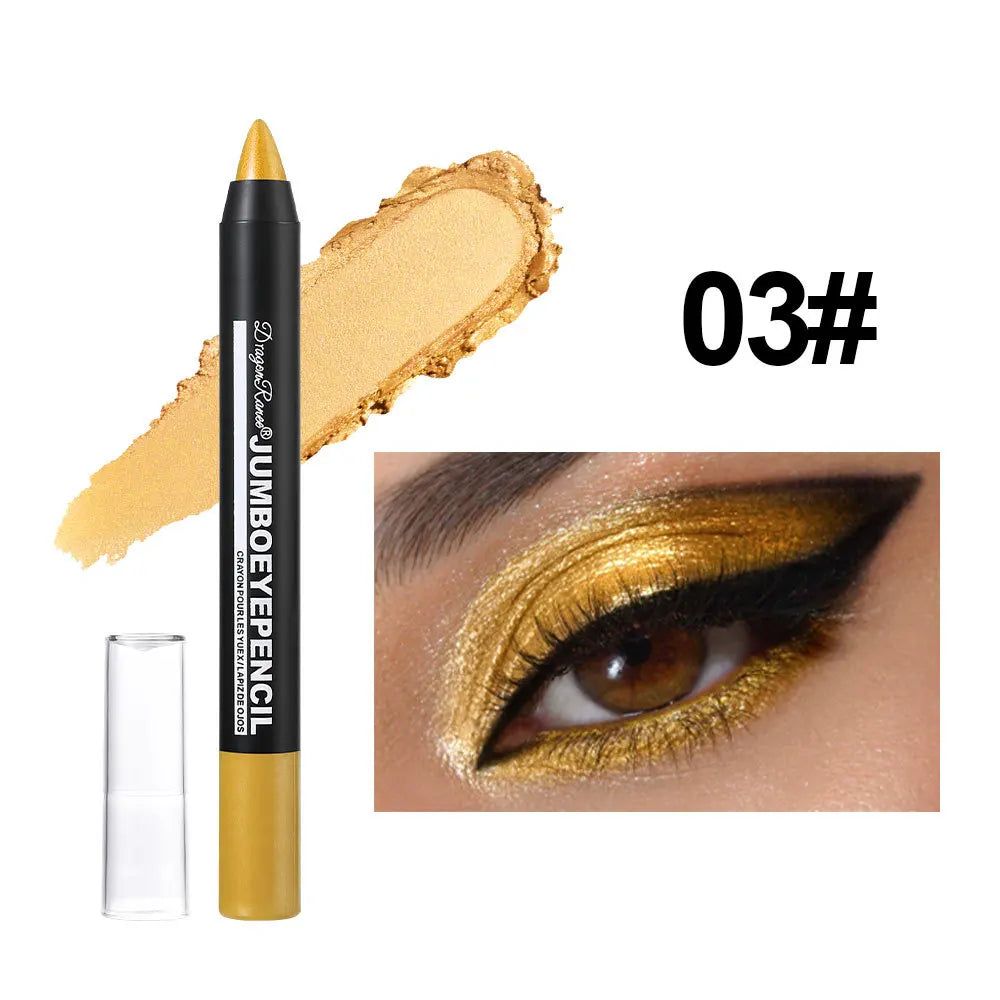 Smoky Dark Green Eyeshadow Pencil Stick Waterproof Pearlescent 12 Colors Metallic Glitter Eye Shadow Highlighter Pen Makeup Tool - Image 5