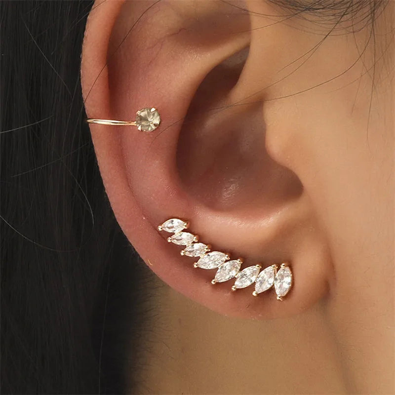 VAGZEB Bohemian NO Piercing Crystal Rhinestone Ear Cuff Wrap Stud Clip Earrings For Women Girl Trendy Earrings Jewelry Bijoux - Image 9