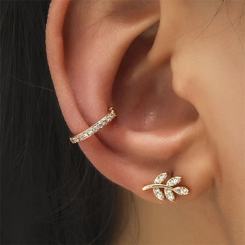 VAGZEB Bohemian NO Piercing Crystal Rhinestone Ear Cuff Wrap Stud Clip Earrings For Women Girl Trendy Earrings Jewelry Bijoux - Image 37