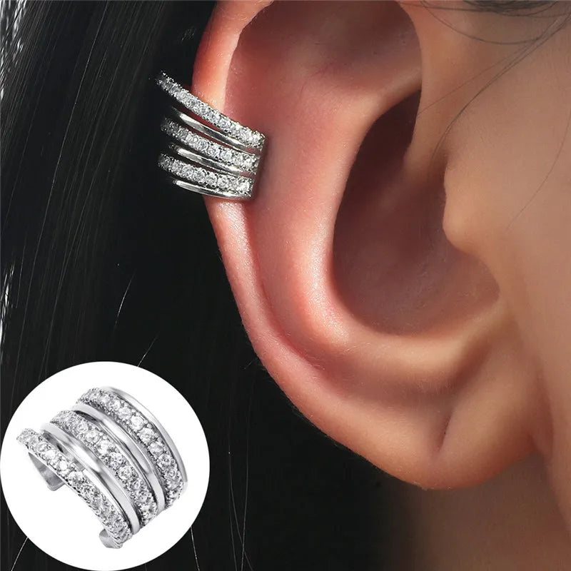 VAGZEB Bohemian NO Piercing Crystal Rhinestone Ear Cuff Wrap Stud Clip Earrings For Women Girl Trendy Earrings Jewelry Bijoux - Image 32