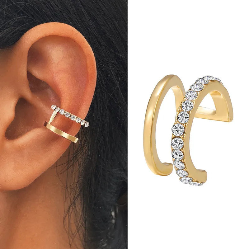 VAGZEB Bohemian NO Piercing Crystal Rhinestone Ear Cuff Wrap Stud Clip Earrings For Women Girl Trendy Earrings Jewelry Bijoux - Image 33