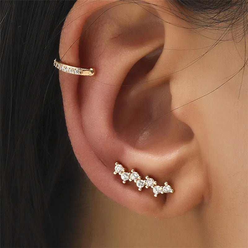VAGZEB Bohemian NO Piercing Crystal Rhinestone Ear Cuff Wrap Stud Clip Earrings For Women Girl Trendy Earrings Jewelry Bijoux - Image 15