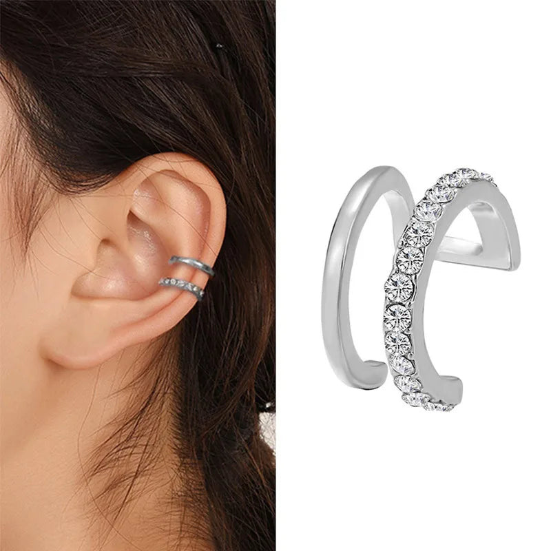 VAGZEB Bohemian NO Piercing Crystal Rhinestone Ear Cuff Wrap Stud Clip Earrings For Women Girl Trendy Earrings Jewelry Bijoux - Image 30