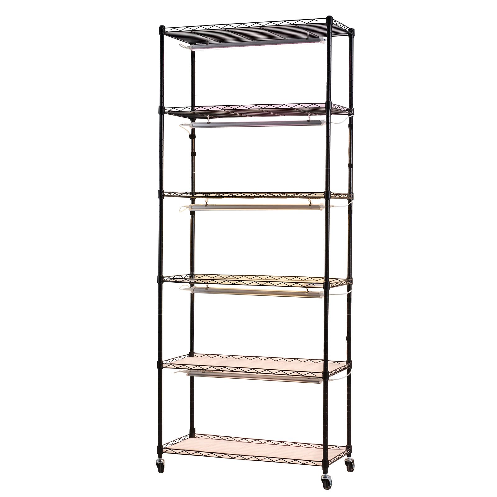 Plant Shelf with Grow Light, 6-Tier Indoor Plant Stand, 71in Tall Plants Display Rack with Wheels & 4/9/14H Timer, 150W 3-Color Full Spectrum Grow Lights, Flower Pot Holder for Seed Starting - Image 4