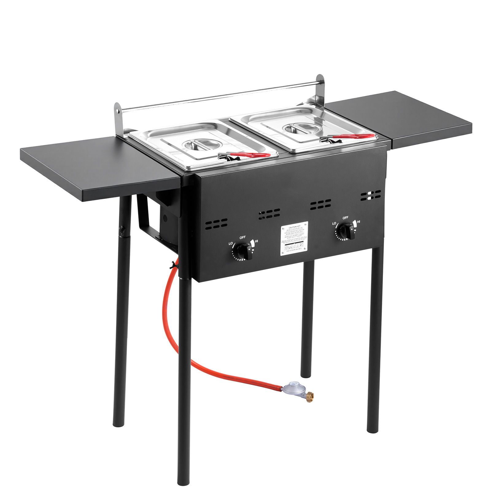 Outdoor Propane Deep Fryer, Dual-Tank 8QTx2 Commercial Fryer, Stainless Steel Cooker with Foldable Platform, Dual Basket, and Heat Adjustment, Floor Standing Fryers for Restaurant Home Snack Bar - Image 13