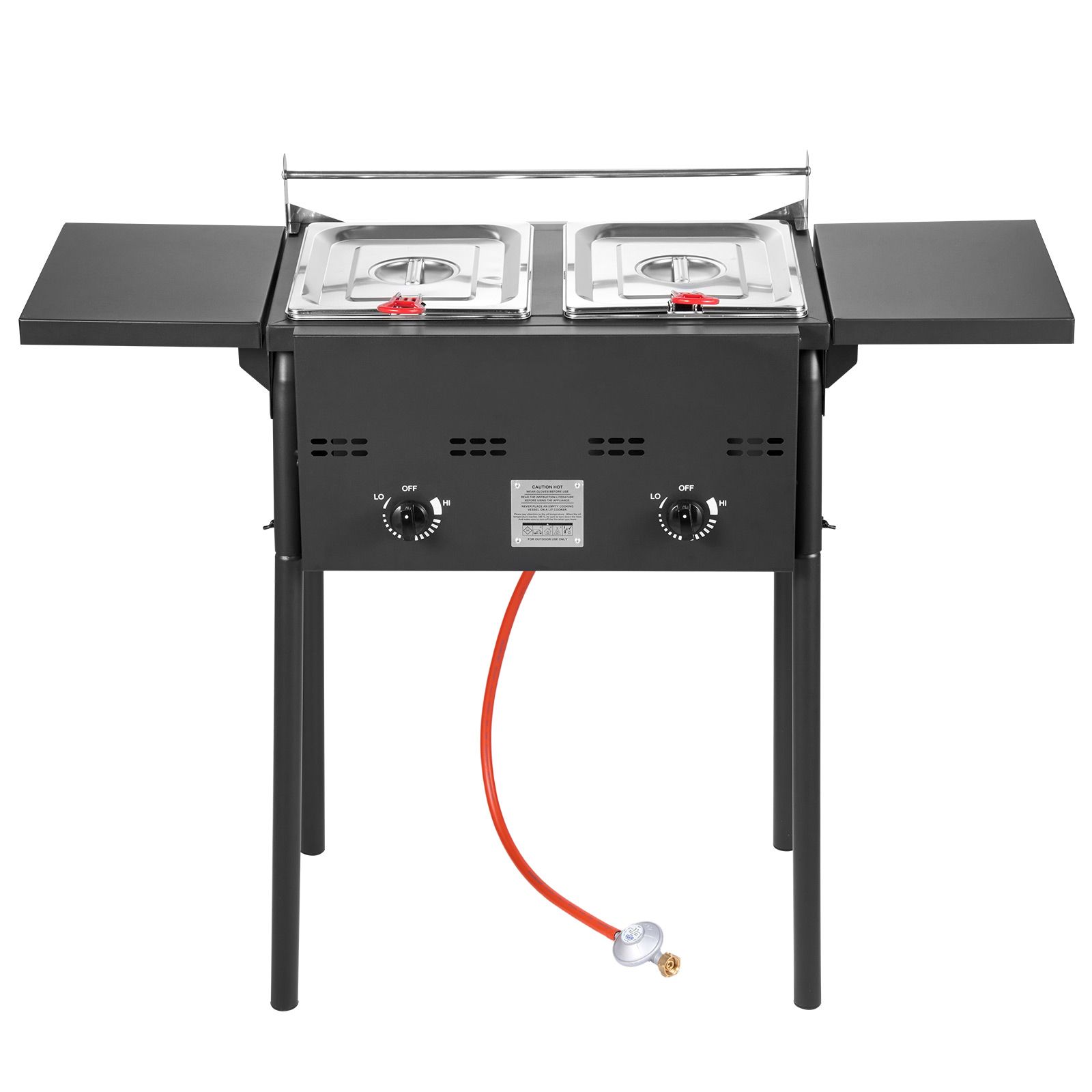Outdoor Propane Deep Fryer, Dual-Tank 8QTx2 Commercial Fryer, Stainless Steel Cooker with Foldable Platform, Dual Basket, and Heat Adjustment, Floor Standing Fryers for Restaurant Home Snack Bar - Image 14