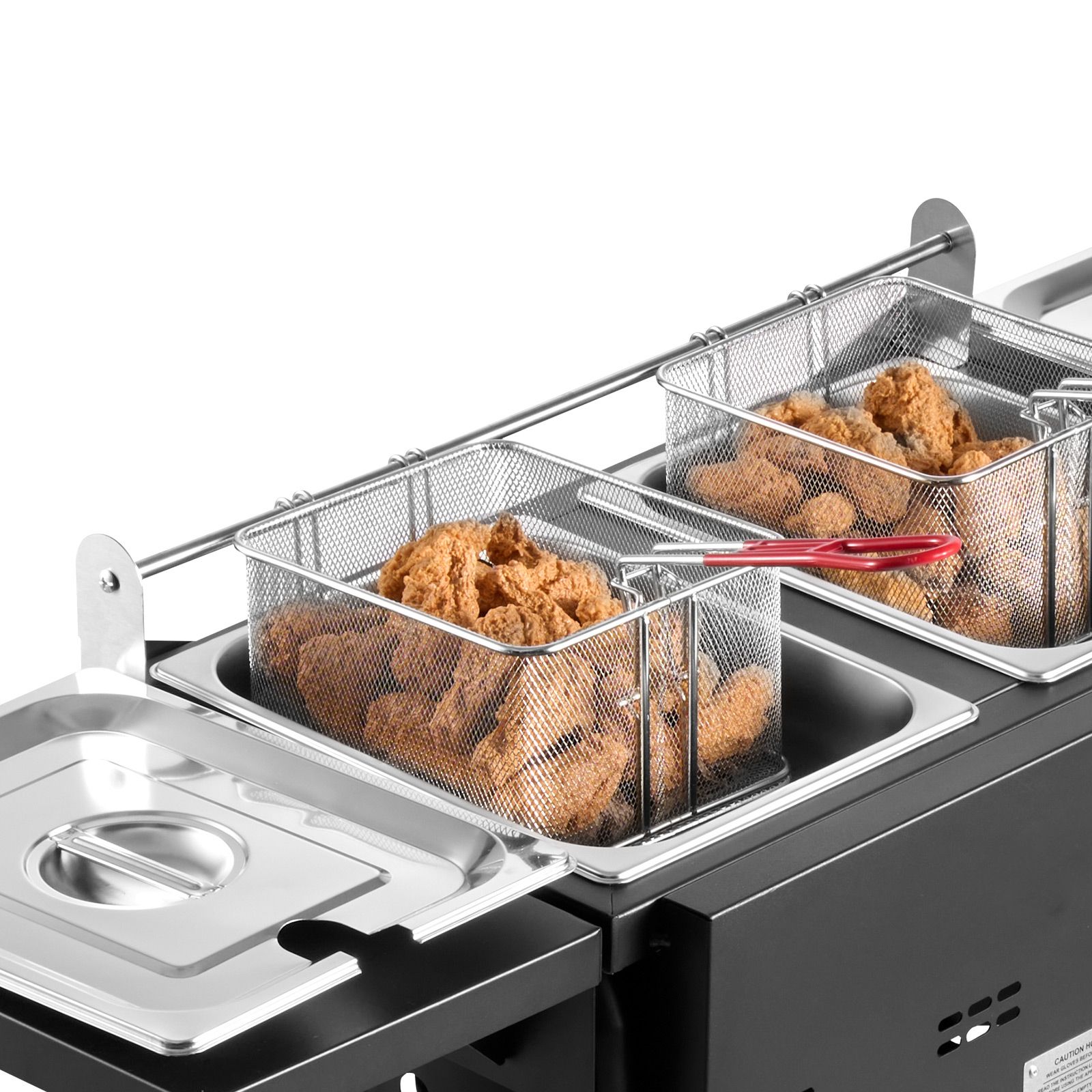 Outdoor Propane Deep Fryer, Dual-Tank 8QTx2 Commercial Fryer, Stainless Steel Cooker with Foldable Platform, Dual Basket, and Heat Adjustment, Floor Standing Fryers for Restaurant Home Snack Bar - Image 9