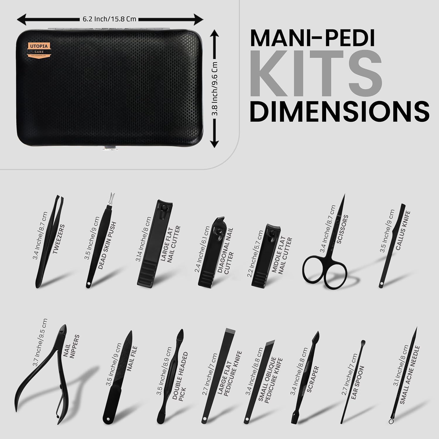 Nail Clippers Professional Nail Kit or Manicure Kit for Women and Men, Stocking Stuffers or Groomsmen Gifts 16Pcs Pedicure Set for Fingernail, Toenail Clippers with Travel Case - Image 2