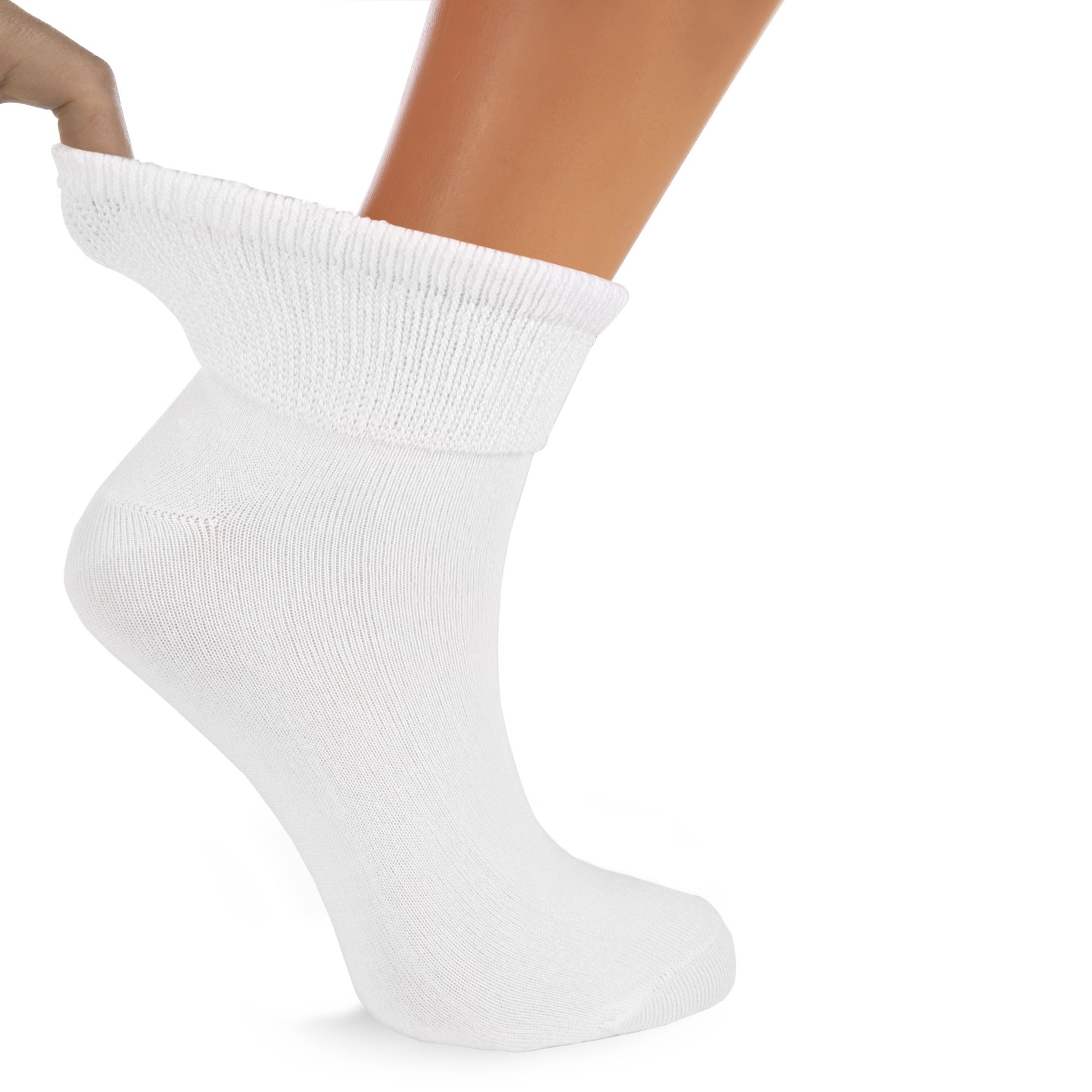 Women's Diabetic Ankle Socks 3 Pairs Soft Cotton, Non-Binding Top, Seamless Toe, Promotes Circulation, Shoe Size 9-11 - Image 7