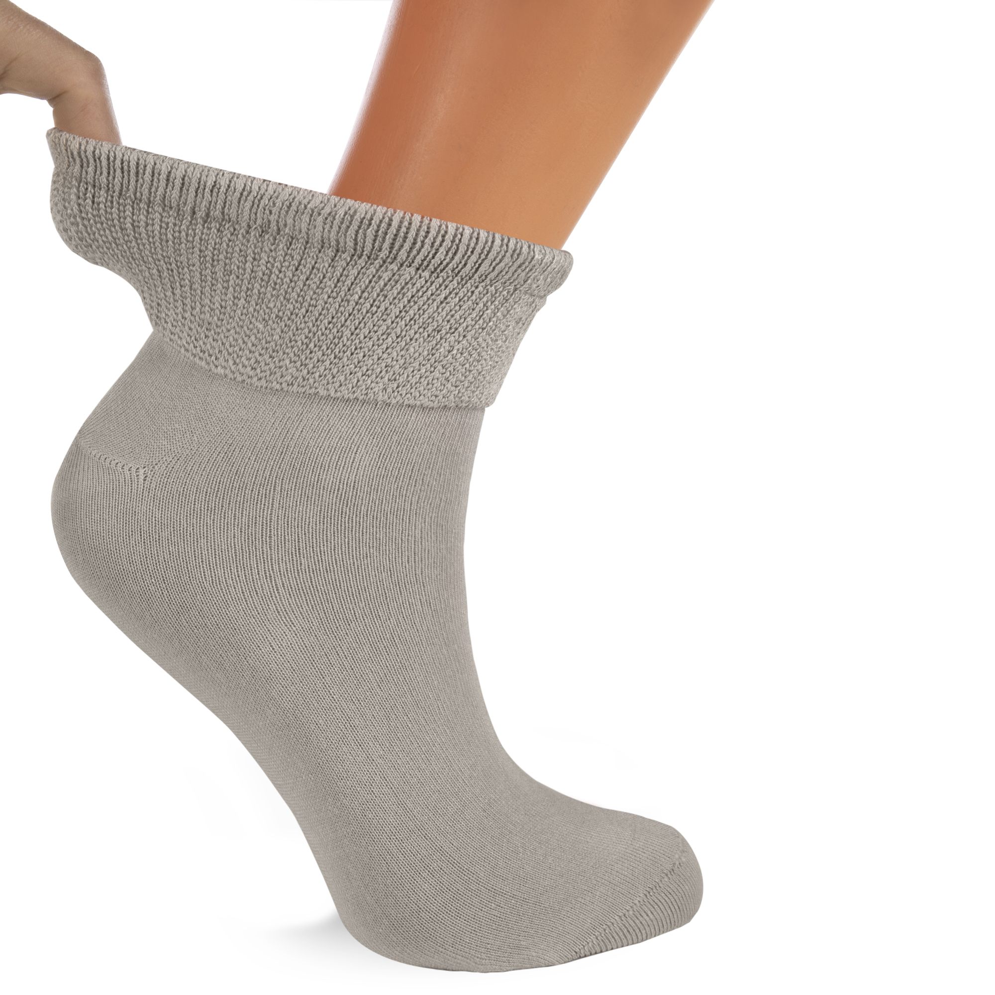 Women's Diabetic Ankle Socks 3 Pairs Soft Cotton, Non-Binding Top, Seamless Toe, Promotes Circulation, Shoe Size 9-11 - Image 17