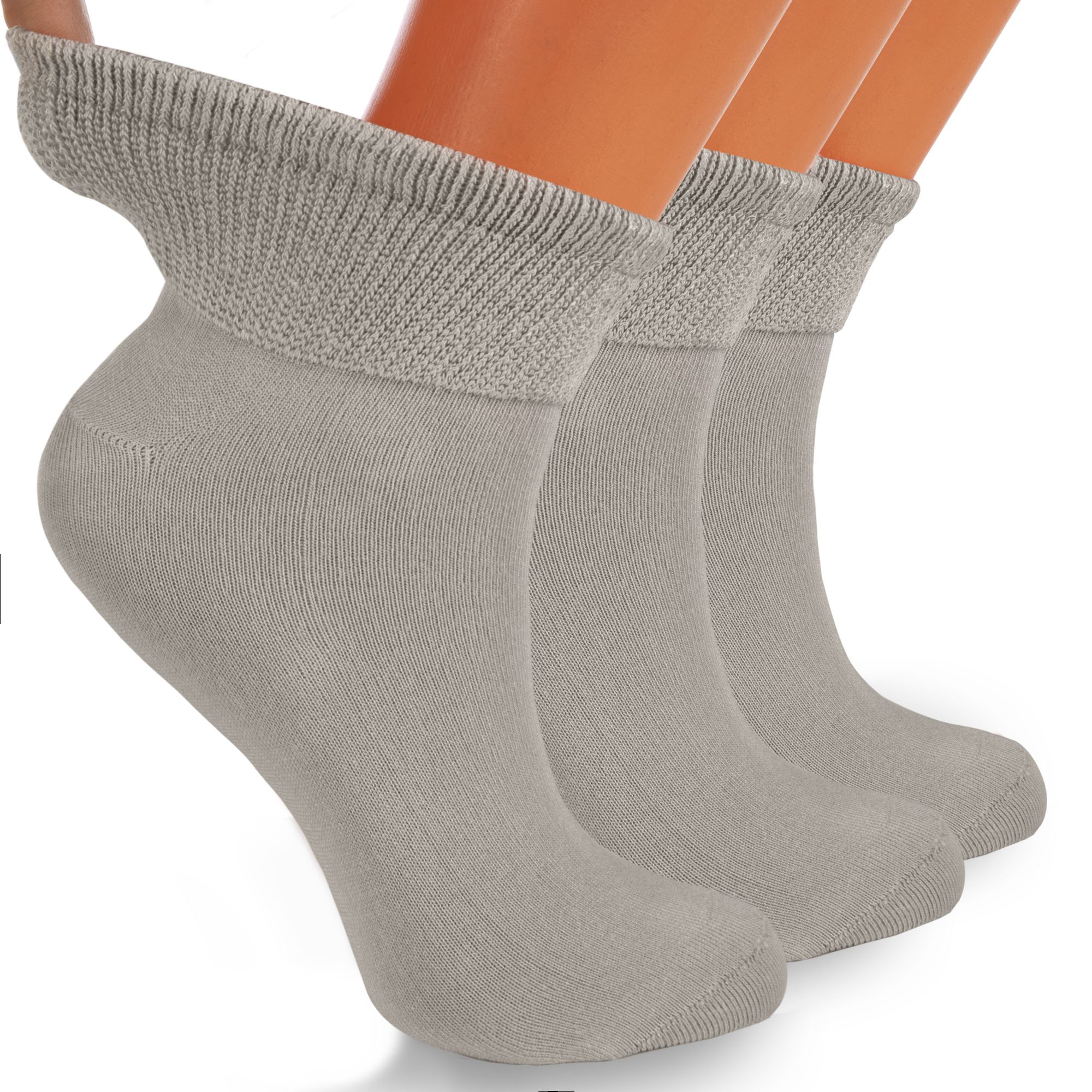 Women's Diabetic Ankle Socks 3 Pairs Soft Cotton, Non-Binding Top, Seamless Toe, Promotes Circulation, Shoe Size 9-11 - Image 16