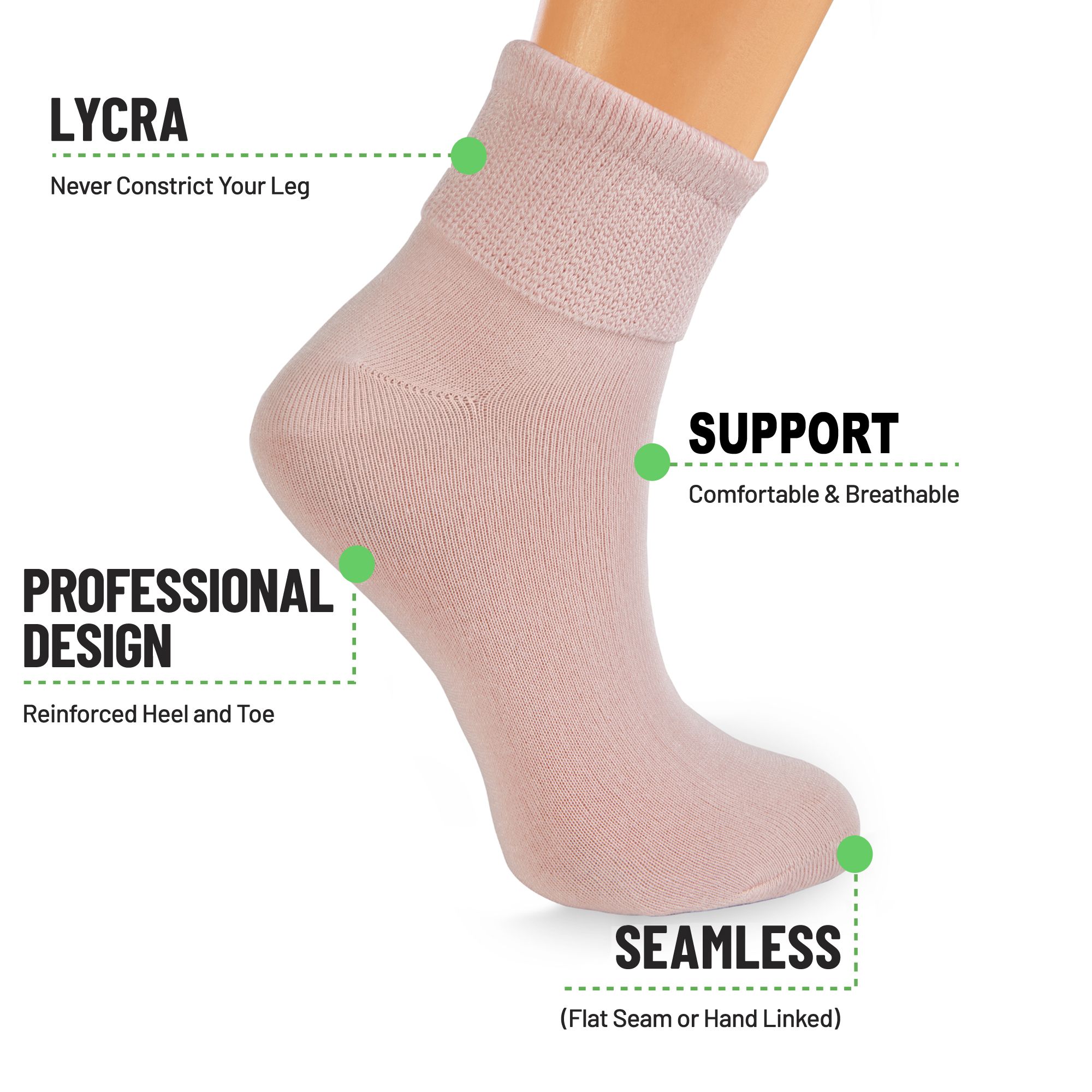 Women's Diabetic Ankle Socks 3 Pairs Soft Cotton, Non-Binding Top, Seamless Toe, Promotes Circulation, Shoe Size 9-11 - Image 14