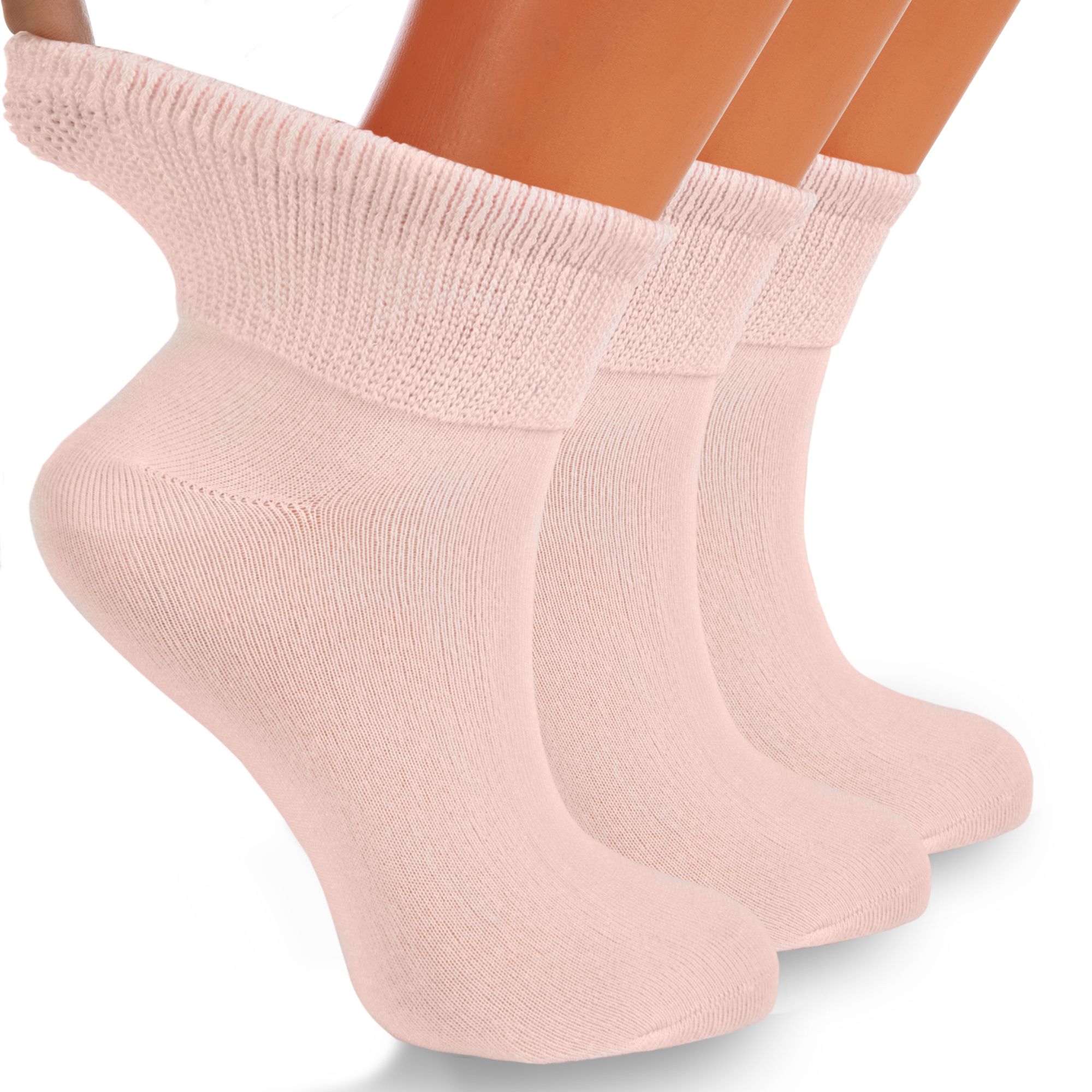Women's Diabetic Ankle Socks 3 Pairs Soft Cotton, Non-Binding Top, Seamless Toe, Promotes Circulation, Shoe Size 9-11 - Image 11