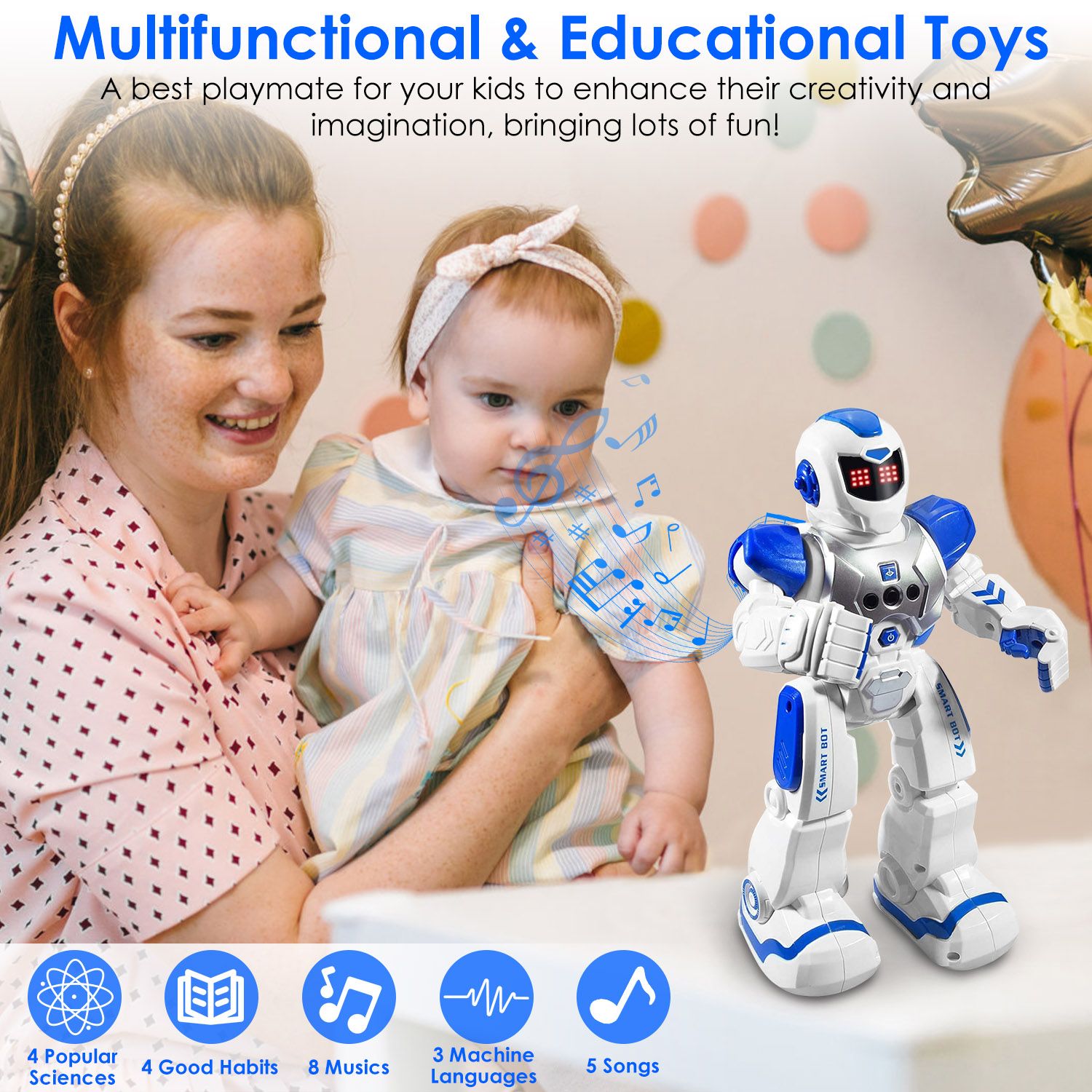 Intelligent Remote Control Robot Gesture Sensing Smart Programmable Robot Walking Singing Dancing Educational Toy for 6+ Year-old Kids - Image 4