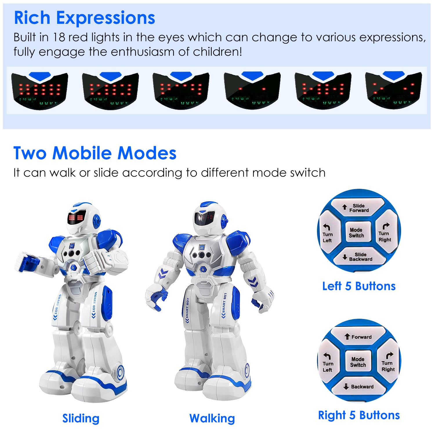 Intelligent Remote Control Robot Gesture Sensing Smart Programmable Robot Walking Singing Dancing Educational Toy for 6+ Year-old Kids - Image 8