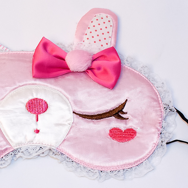 [Pink Temptation] Embroidered Applique Eye Shade / Sleeping Mask Cover / Sleep Blinder (7.9*3.1) - Image 2